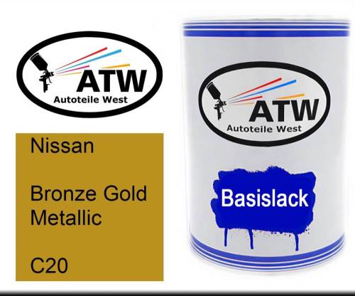 Nissan, Bronze Gold Metallic, C20: 500ml Lackdose, von ATW Autoteile West.